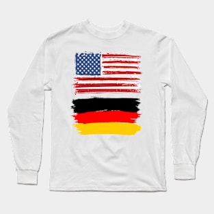 America and Germany Flag Long Sleeve T-Shirt